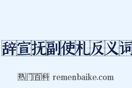 辞宣抚副使札反义词是什么意思的图片